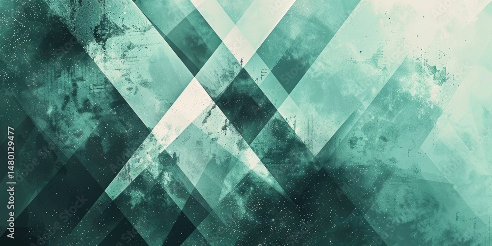 Poster the abstract picture of the green triangle repetitive pattern polygon geometry in the background, ge