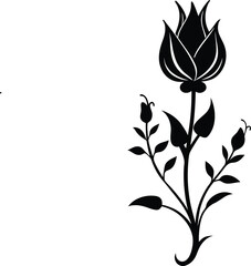 black and white floral vector