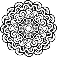 Beautiful floral pattern mandala art isolated on a white background