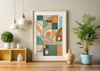 Minimalist Abstract Doodle Art Home Decor Pattern Design Stock Photo