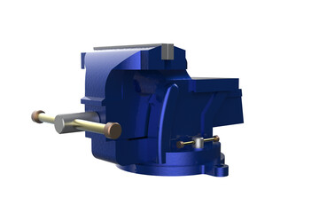 Blue Light Duty Workbench Vise with Jaws, Integrated Anvil, MULTIPURPOSE PIPE BENCH VISE TABLE PINCERS, Workshop Clamp Tool for Material Fixing on a Workbench, for Clamping and Shaping Materials PNG