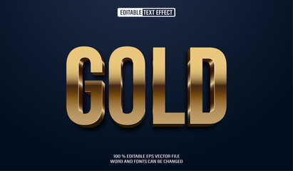 Editable 3d text style effect - Golden text effect Template