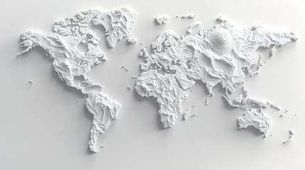 3D Rendered World Map