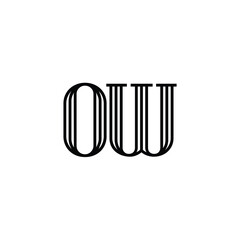 OW monogram logo design letter text name symbol monochrome logotype alphabet character simple logo