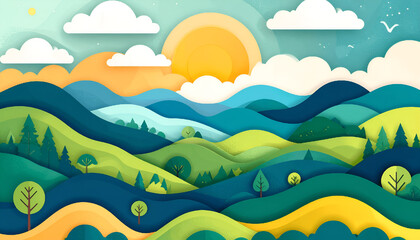 Fototapeta premium landscape with mountains and blue sky