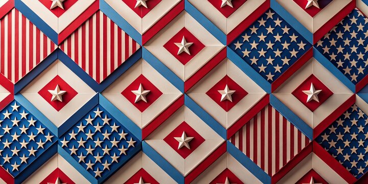 Minimalist Memorial Day Remembrance: Repeating Patriotic Pattern