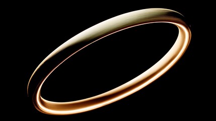 Gold ring shines brightly against solid dark background displaying texture light elegant design