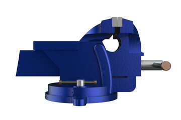 Blue Light Duty Workbench Vise with Jaws, Integrated Anvil, MULTIPURPOSE PIPE BENCH VISE TABLE PINCERS, Workshop Clamp Tool for Material Fixing on a Workbench, for Clamping and Shaping Materials PNG
