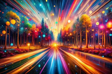 Obraz premium Modern Boho Long Exposure Art: Abstract Company Identity Design