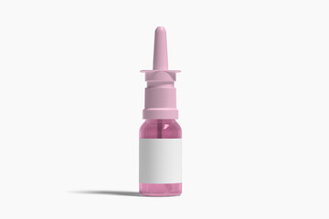 Realistic Nasal Spray Bottle Mockup on white background