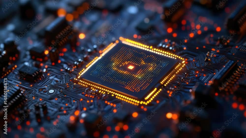 Aufkleber A high-quality image of a computer motherboard, ideal for tech-related projects or presentations