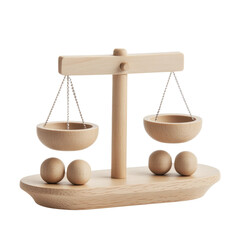 Wooden Balance Toy With Weights isolated on a transparent background. High quality PNG, commercial use.