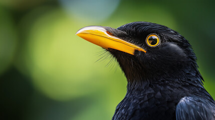 Fototapeta premium A stunning close-up of a black bird