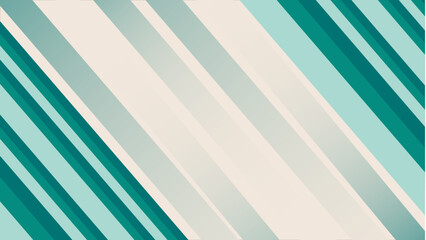 Fresh Teal and Cream Diagonal Stripes Pattern