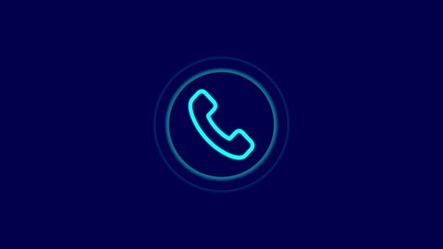 Calling icon  animation, telephone icon. Incoming call ring icon. and radio wave
