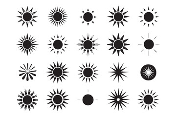 A vector set features star and floral design elements, including flower illustrations and ornamental shapes for decoration