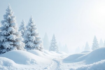 Naklejka premium Icy, minimalist winter scene Pure white background with cold, frosted elements , blizzard, winter texture, clean