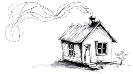 A house with a chimney and a window