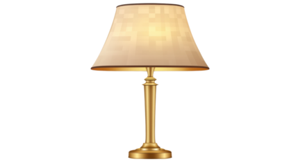 Elegant Vintage Table Lamp with Decorative Shade Isolated on White Background for Interior Design and Home Decor Concepts
