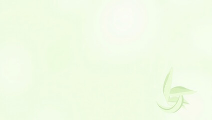 Obraz premium An abstract minimalist composition on a pale green background with smooth curved lines forming a spiral element in the lower right corner