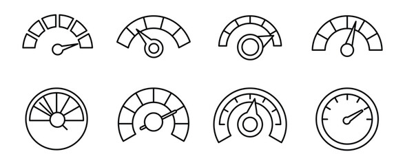 Line art icons of various gauges