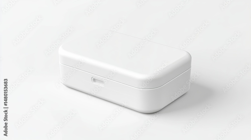 Aufkleber blank white rectangular case product mockup for branding design 3d box empty clean shape asset moder