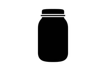 Black bottle container simple vector illustration