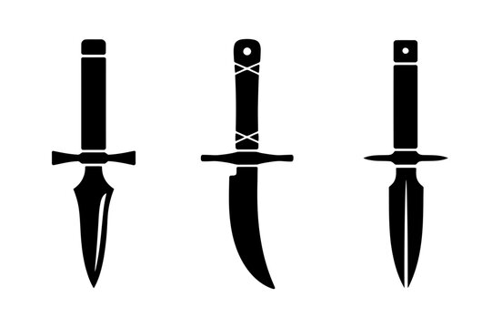 Collection of fantasy swords and dagger silhouettes