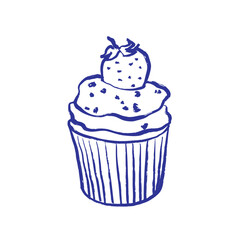 Line art cupcake