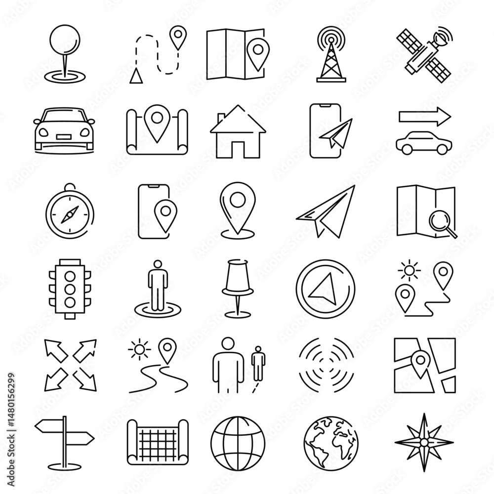 Poster navigation icon array maps tech