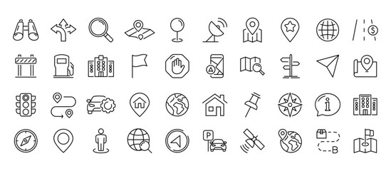 Navigation icons for finding places services