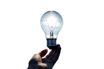 hand holding light bulb
