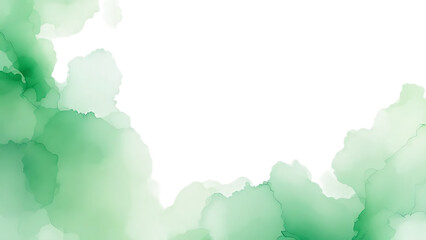 Obraz premium Abstract green watercolor background with black hole