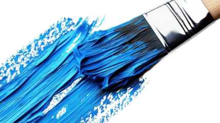 Blue Paint Stroke with Brush