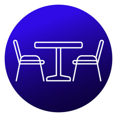 dining table and chairs line design icon