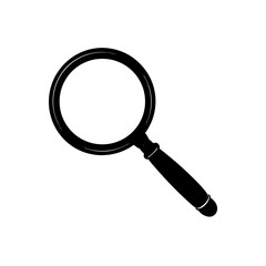 brass magnifier with handle on white background  .svg