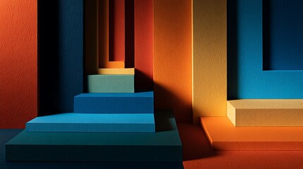Obraz premium Abstract geometric colorful stairs
