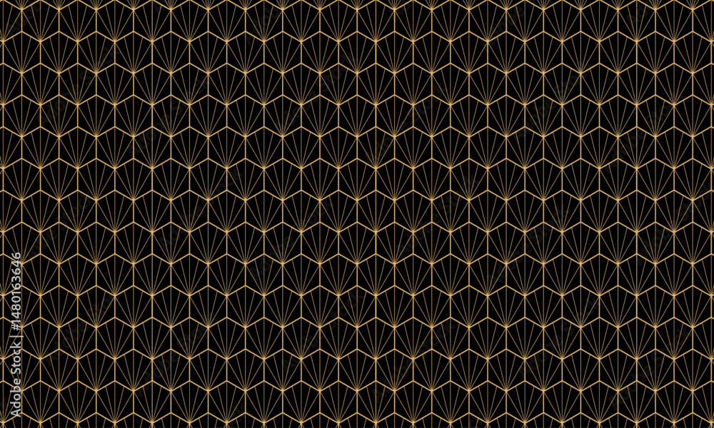Poster futuristic hexagonal line design with directional layout, crafted for packaging visuals, ui elements