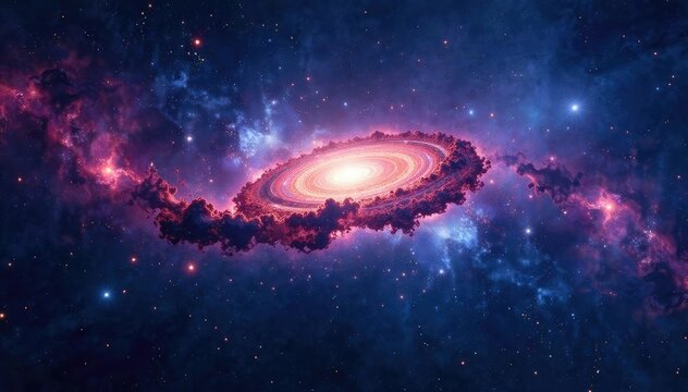 Night sky, swirling nebulae, distant galaxies , astrophysics, cosmology