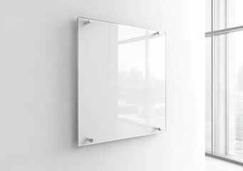 Modern Wall-Mounted Glass Panel in a Minimalist Room