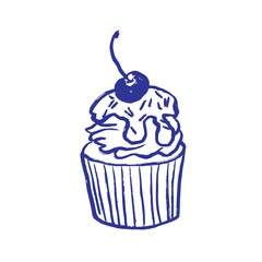 Line art cupcake