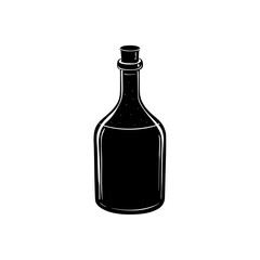 glass bottle with cork stopper on white background.svg