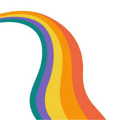 Retro Psychedelic Rainbow Waves. Colorful Trippy Vector Background