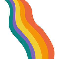 Retro Psychedelic Rainbow Waves. Colorful Trippy Vector Background