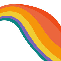 Retro Psychedelic Rainbow Waves. Colorful Trippy Vector Background