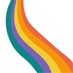 Retro Psychedelic Rainbow Waves. Colorful Trippy Vector Background