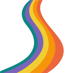 Retro Psychedelic Rainbow Waves. Colorful Trippy Vector Background