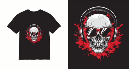 Graffiti skull graphic vector t-shirt design	