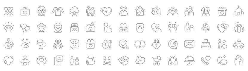 Minimalist love and marriage icons