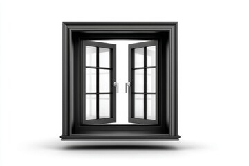 Obraz premium A simple symbol of a window with four panes on white background